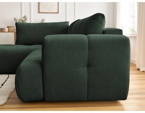 Зелен сгъваем/с място за съхранение ъглов диван (ляв ъгъл/L форма) Fuji – Bobochic Paris