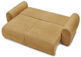 Разтегателен диван от рипсено кадифе в цвят горчица 257 cm Lucien – Bobochic Paris