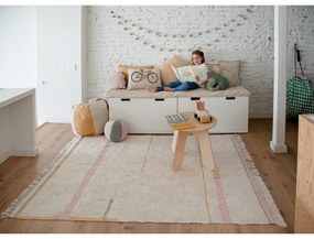 Розов и кремав ръчно изработен памучен килим подходящ за пране 140x200 cm Lanes Vintage Nude – Lorena Canals