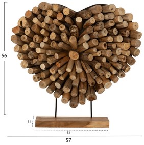 Декорация Сърце HM7911 натурал