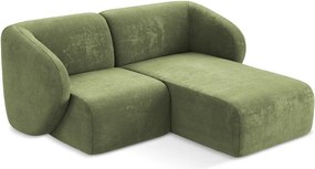 Зелен шенилов ъглов диван (десен ъгъл) Lani – Makamii