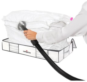 Комплект от 2 бели кутии за съхранение под леглото с вакуумна опаковка XLarge Underbed , 105 x 15,5 cm Life - Compactor