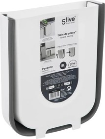 Кош 5five, Сив/Бял, Пластмаса, 8 l, Сгъваем