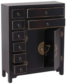 Черен висок скрин 73x90 cm Oriente – Ixia