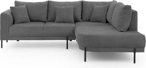 Тъмносив шенилов ъглов диван (десен ъгъл/L форма) Mauris – Ropez
