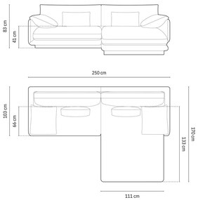 Бежов ъглов диван (десен ъгъл) Torino – Micadoni Home