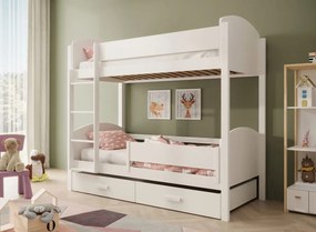 Двуетажно легло Jacky M plus-Бяло-180 x 80