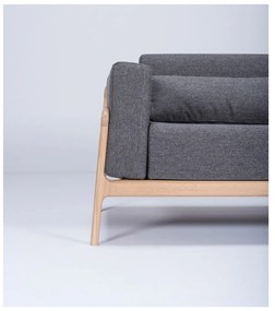 Тъмно сив диван с масивна дъбова конструкция , 210 см Fawn - Gazzda