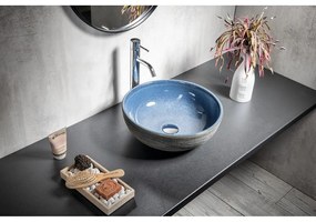 Синя/сива керамична кръгла мивка ø 41 cm Priori – Sapho