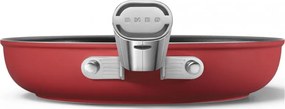 Тиган с капак SMEG CKFF2401RDM, 1.9 л, Ø24 см, Тефлоново покритие, До 250°C, Без PFAS, Индукция, Червен