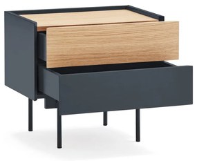 Нощно шкафче в антрацитно-естествен цвят в дъбов декор Otto - Teulat