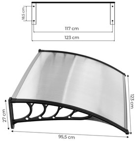 Навес над вратата 120 x 100 cm - поликарбонат