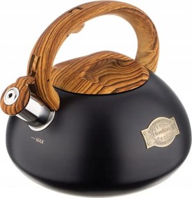 Втора ръка: Свирещ чайник Klausberg KB 7565, 3 л, Дебелостенна основа, Индукция, Черен/кафяв