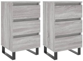 826953 vidaXL Нощни шкафчета, 2 бр, сив сонома, 40x35x69 см, инженерно дърво