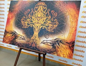 Картина на платно – Гарвани и дървото на живота