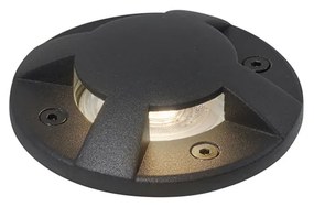 Модерен подов спот черен GU10 50мм с 4-посочен светлинен ефект IP65 - Cellar