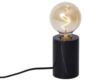 Модерна настолна лампа черна мраморна - Marissa
