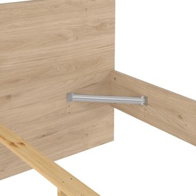 Двойно легло от дъбов декор без ламелно дъно в естествен цвят 140x200 cm Naia – Tvilum