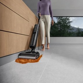 Вертикална прахосмукачка DREAME H12 Pro HHR25A, 300W, 0.7/0.9 л, 3 режима, 35 мин, Мокро/сухо, Гласови известия, LED, Автоматично сушене на мопа, Черен/сив