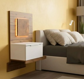 Нощно шкафче Ludost висящ-Natural - White-Right