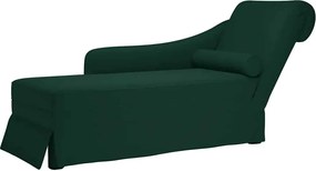 4009784 vidaXL Кушетка с болстер и десен подлакътник, тъмнозелен, кадифе