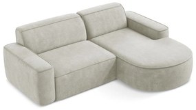 Кремав шенилов ъглов диван (десен ъгъл) Omao – Makamii