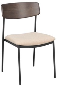 Трапезни столове в кремаво и тъмнокафяво в комплект от 2 бр. Maymont – Rowico