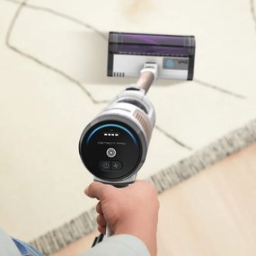 Вертикална прахосмукачка Shark IW3611EU, 240W, 0.4 л, 60 минути автономия, Разпознаване на ръбове и замърсявания, QuadClean, Антиалергеннa, LED, Бял