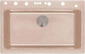 Кухненска мивка 8276 SAND, Inter Ceramic, гранит, едно корито, със сифон, 76x23х48.5см