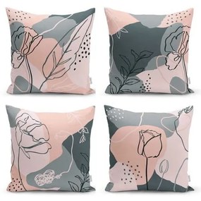 Комплект от 4 декоративни калъфки за възглавници Draw Art, 45 x 45 cm - Minimalist Cushion Covers