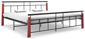 324896 vidaXL Рамка за легло, метал и дъбов масив, 200x200 см