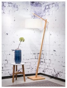 Подова лампа с бял абажур и бамбукова конструкция Andes - Good&amp;Mojo
