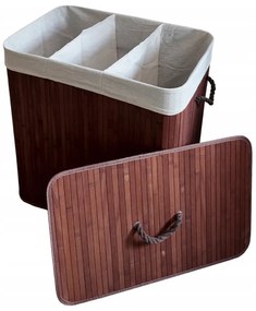 Бамбуков кош за пране - 3 камери, 150 л Eстествен