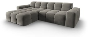 Ъглов диван от сиво кадифе (ляв ъгъл) Kendal - Micadoni Home