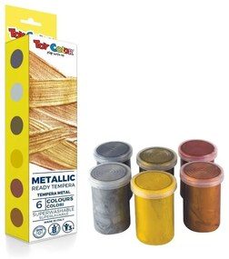 Темперни бои Toy Color, Металически цветове и нюанси, 6 цвята