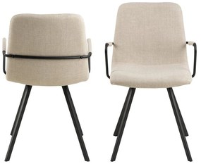 Кремави трапезни столове в комплект от 2 броя Selina - Actona