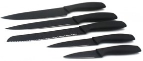 Комплект ножове ZEPHYR ZP 1633 Y5B, 5 части, Неръждаема стомана, Незалепващо покритие, Черен