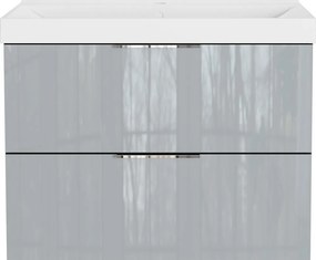 Сив гланцов стенен шкаф за мивка 81x65 cm Celano – Germania