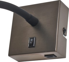 Комплект от 2 модерни стенни лампи антрацит с USB-C - Gosna