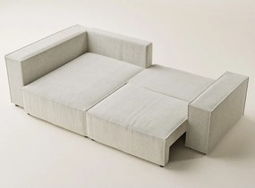 Кремав шенилов сгъваем/с място за съхранение ъглов диван (ляв ъгъл/L форма) Tonga – Maison de Rêve