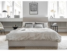 Бежово тапицирано двойно легло и решетка 140x200 cm Sleepy Luna - Miuform