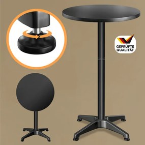 Бар маса с регулируема височина Ø60 cm - 70/115 cm, черна