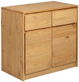 377600 vidaXL Бюфет "SAUDA", дъб, 80x43x75,5 см, борово дърво масив