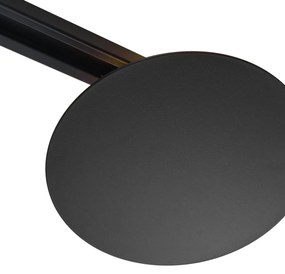 Модерна черна таванна лампа за 1-фазна релсова система 2-лампи - Iconic Pulley