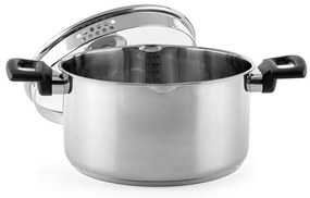 Тенджера Luigi Ferrero Sophia FR-3405, 24x13 см, 5.4 л, Стомана 18/10, Стъклен капак, Индукция, Инокс