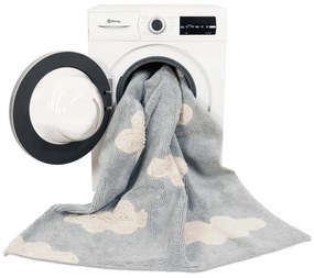 Сив ръчно изработен детски килим със смес от памук подходящ за пране 120x160 cm Clouds Grey – Lorena Canals