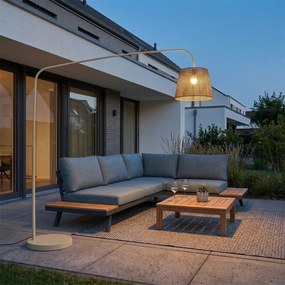 Japandi външна подова лампа бежова с въжен абажур IP44 - Arc Jayla