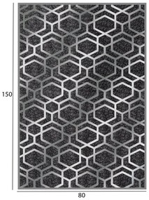 Килим 80х150 - HM7676.31 цвят черен-сребрист
