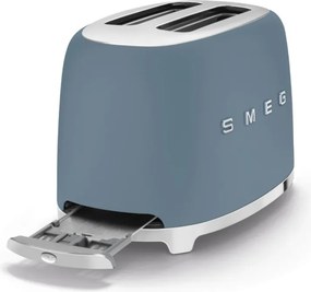 Тостер за хляб SMEG 50's Style TSF01SBMEU, 950W, 2 филии, 6 нива, Тавичка за трохи, Вграден кабел, Неръждаема стомана, Буреносно син