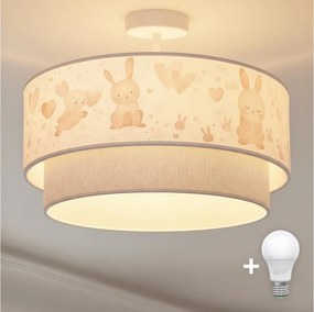 Brilagi-LED Детски повърхностно монтиран таванен плафон BOBO 1xE27/60W/230V Ø40 cm крем/сив/кралско синьо